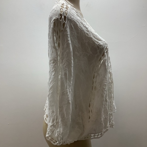 Live Los Angeles Size Small Elegant White Crochet Lace Kimono. New With Tags - Picture 3 of 8